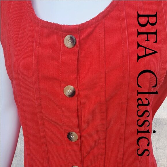 BFA Classics | Vintage Corduroy Button-Up Dress | Red | EUC | 12P - Picture 4 of 8